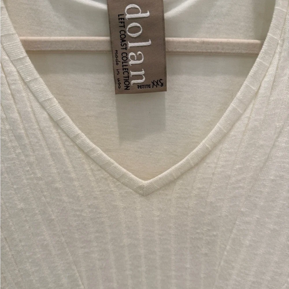 Dolan Cream V-Neck Ribbed Top - Picture 2 of 2
